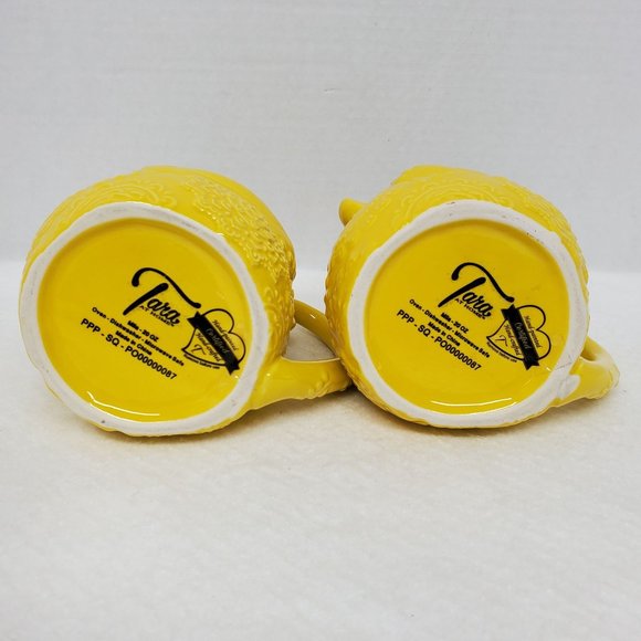 Tara At Home Mila Monkey Yellow Large 20oz Coffee Cup Mug Set of Two - Picture 3 of 4